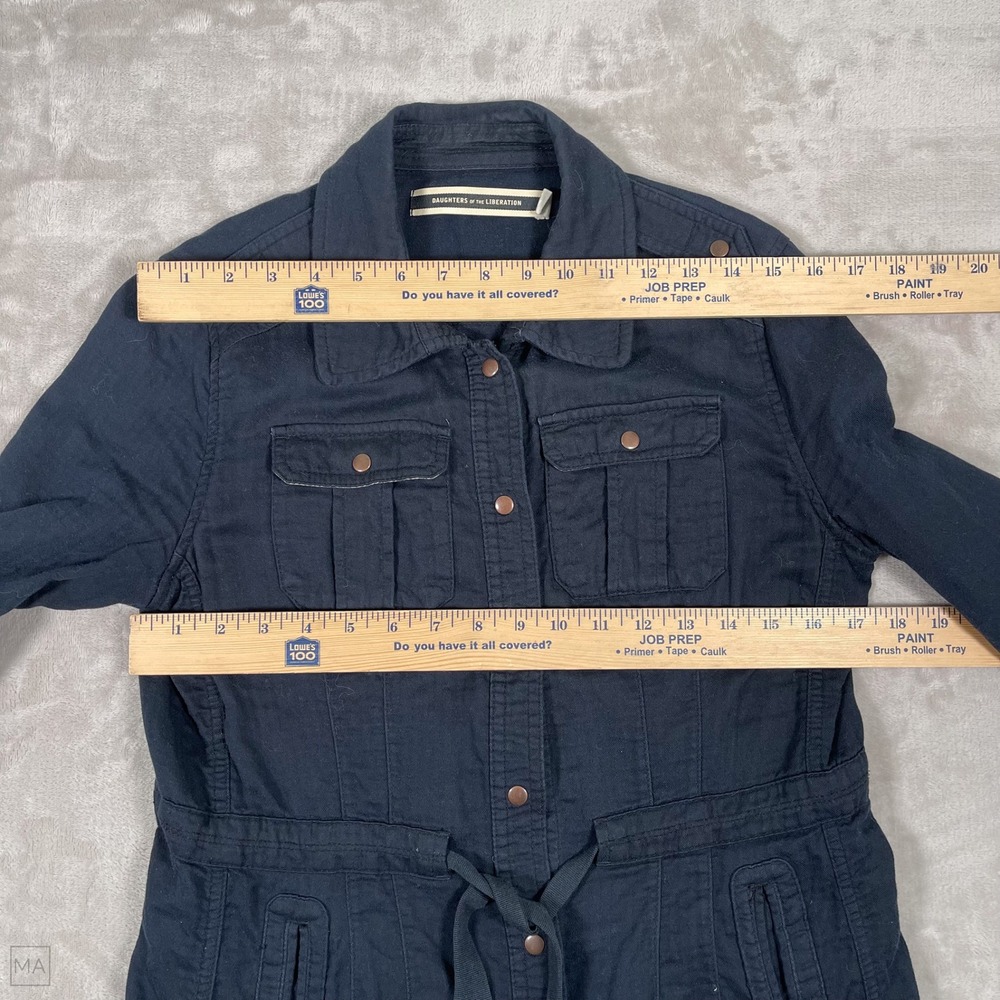 Daughters Of The Liberation Women's Jacket Snap Button Military Utility 8 Blue - Picture 4 of 8